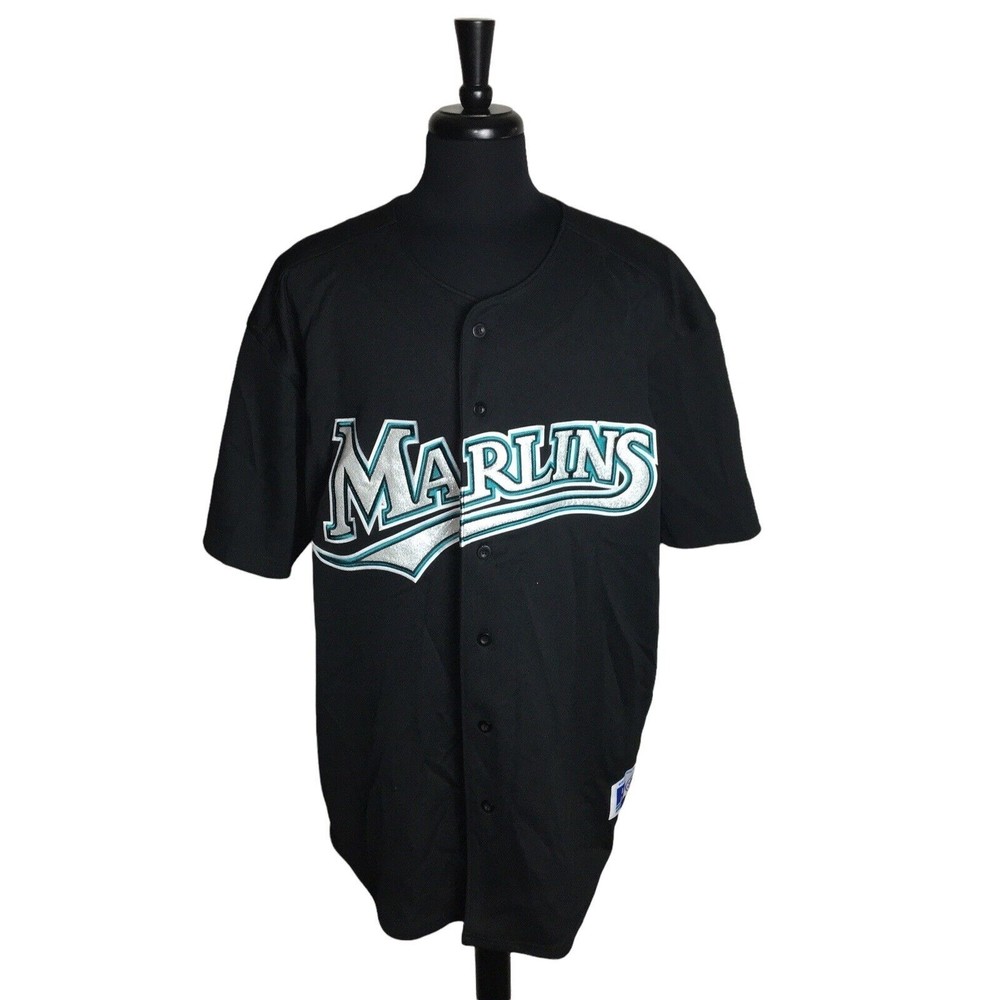 Russell Athletic Black Marlins Script Logo Crewneck